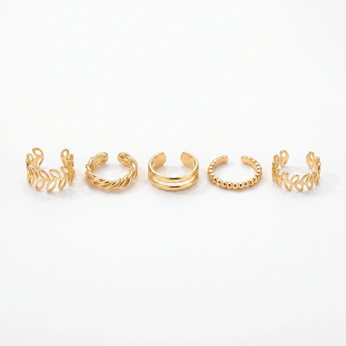 Ear cuff set shown as all five designs