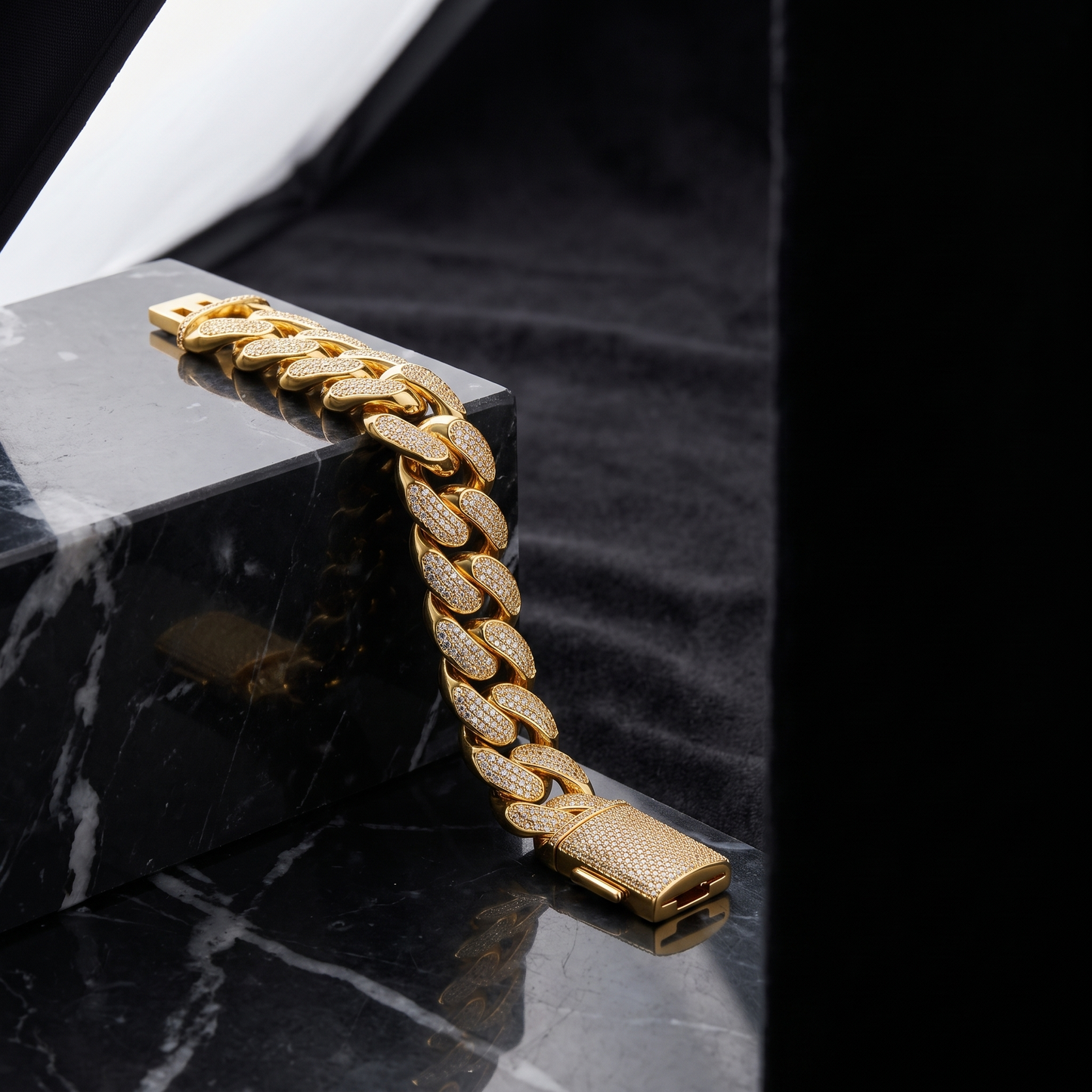 Rhombus iced Cuban bracelet product shot