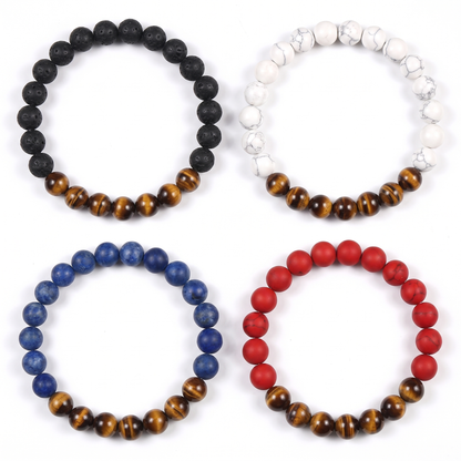 Bead bracelets in four colorways