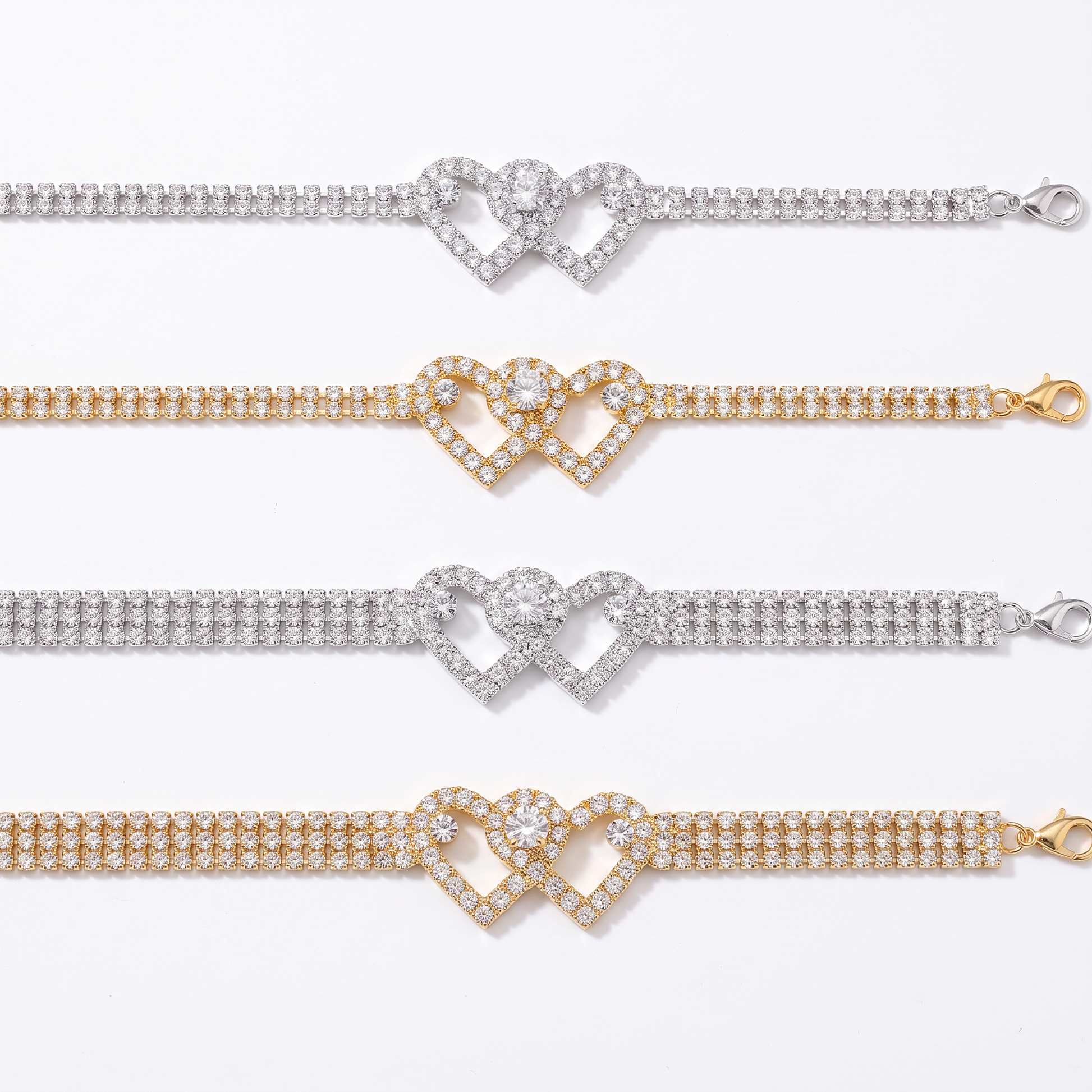 CZ chain anklet shown in available variants