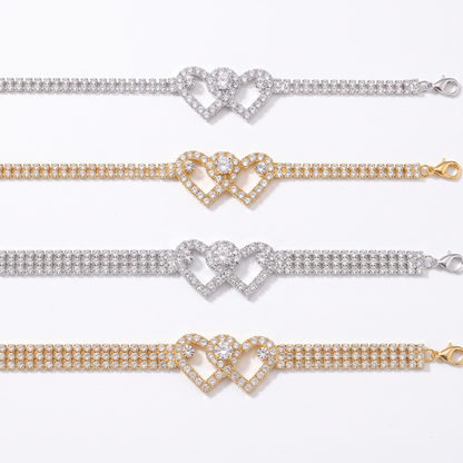 CZ chain anklet shown in available variants