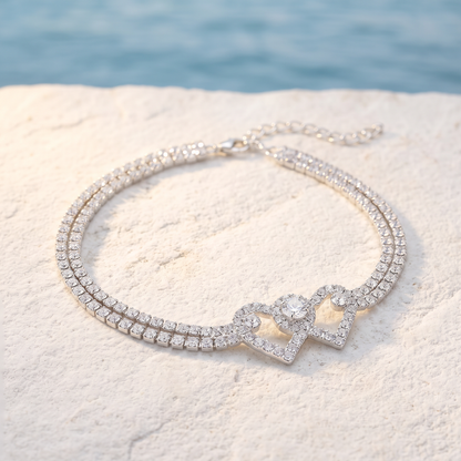CZ chain anklet product shot