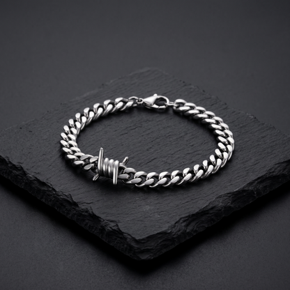 Barbed wire Cuban bracelet product shot