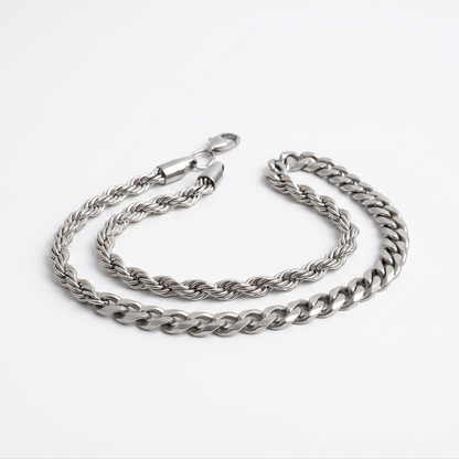 Rope and curb bracelet set product shot