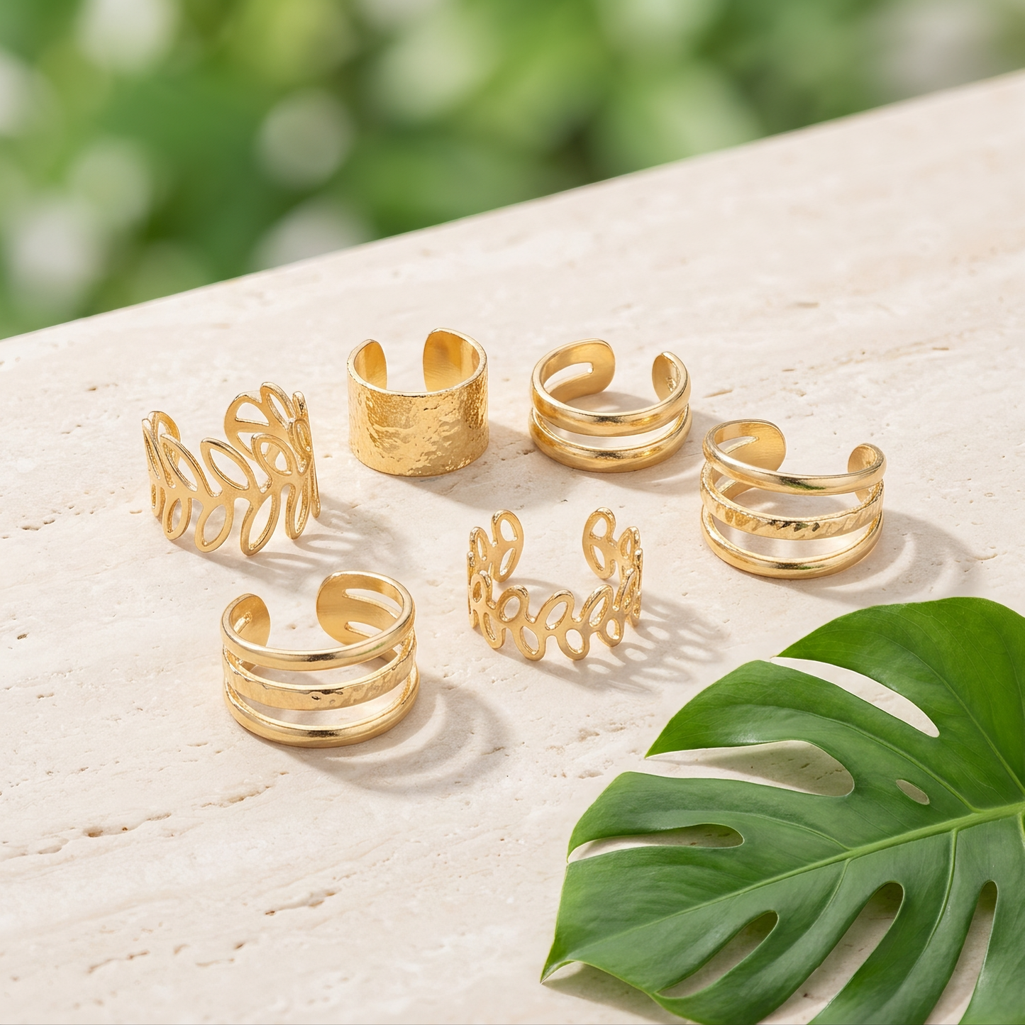 Leaf ear cuff set product shot