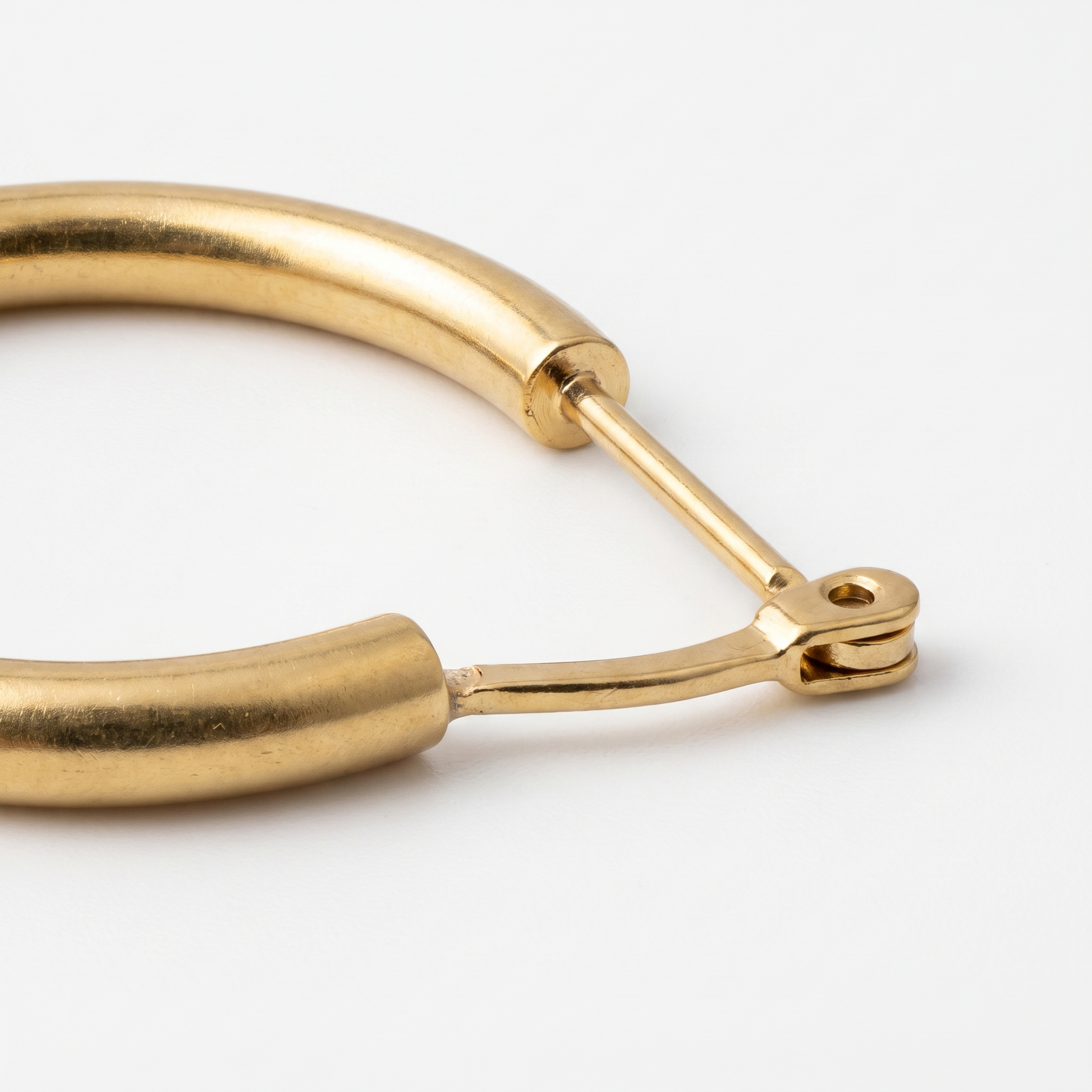 Close-up of hoop hinge