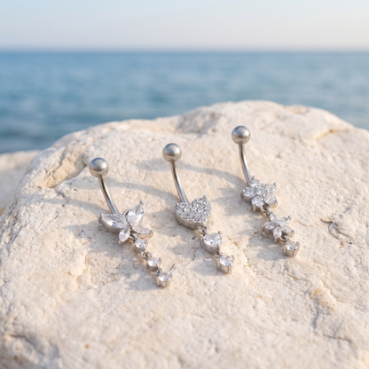 Dangle belly ring set product shot