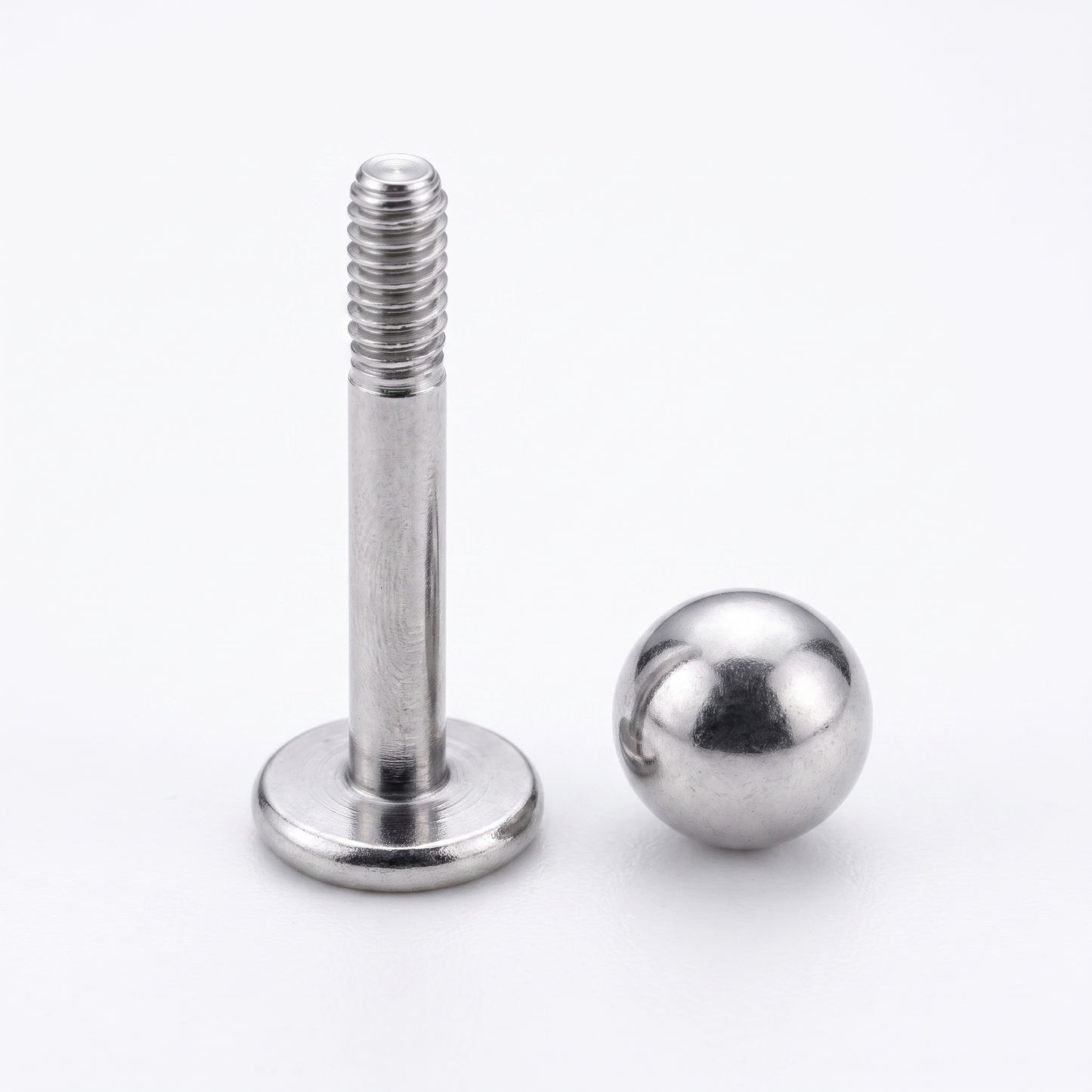 Close-up of the threaded post and flat disc back