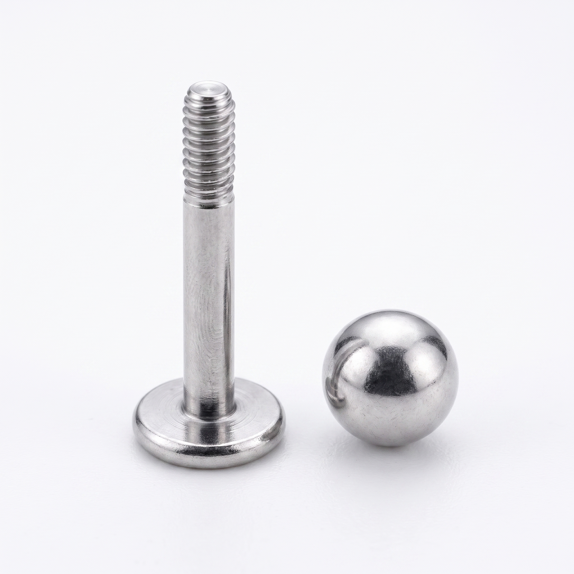 Close-up of the threaded post and flat disc back