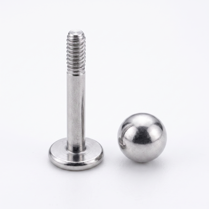Close-up of the threaded post and flat disc back