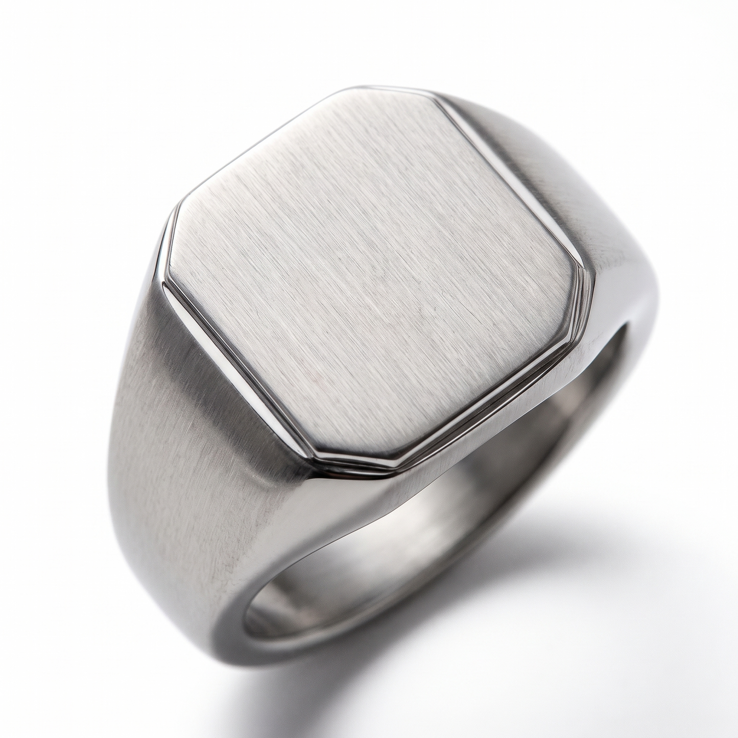 Close-up of brushed signet face