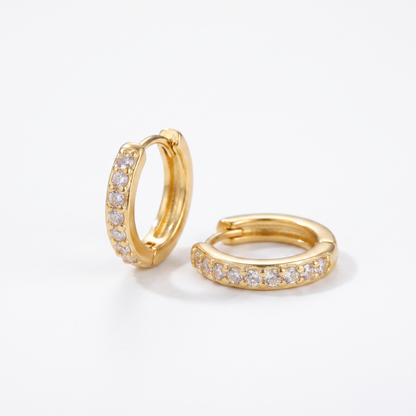 Thin CZ huggie hoops product shot