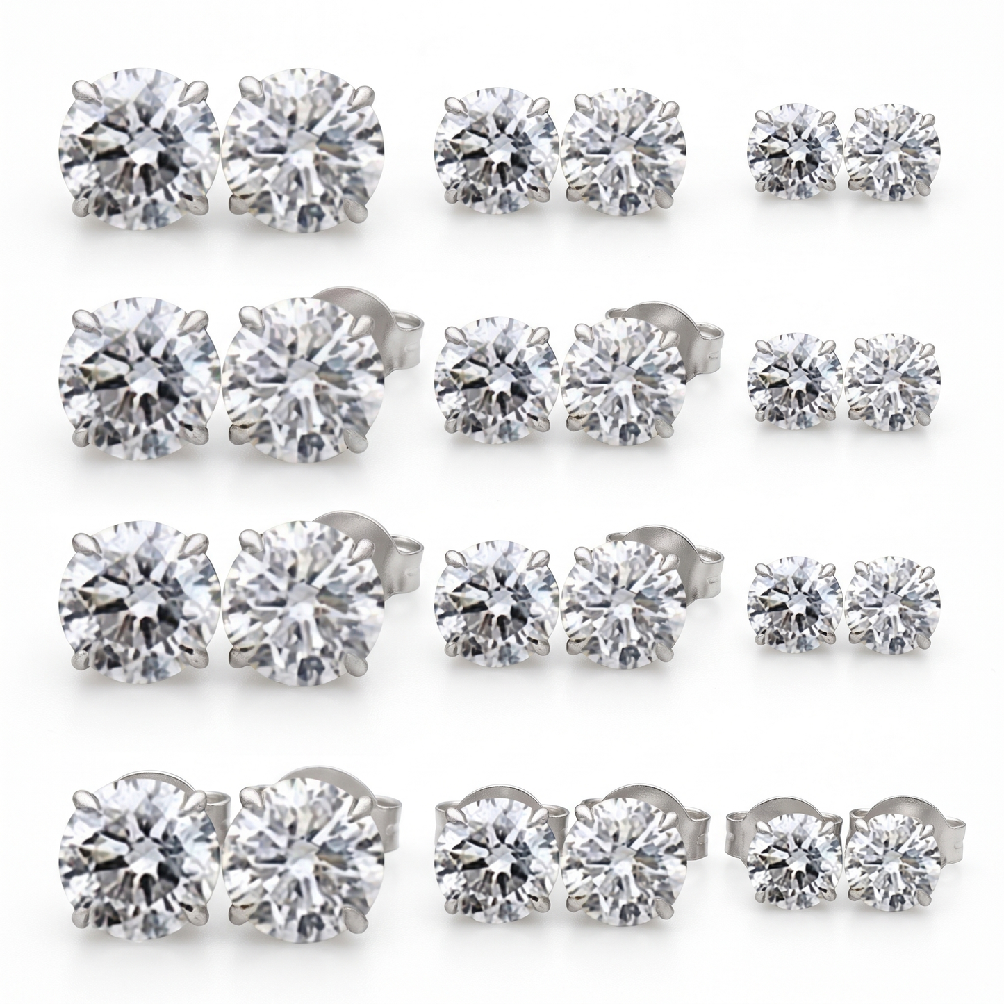 Six claw zircon stud set product shot