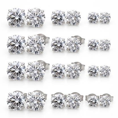 Six claw zircon stud set product shot