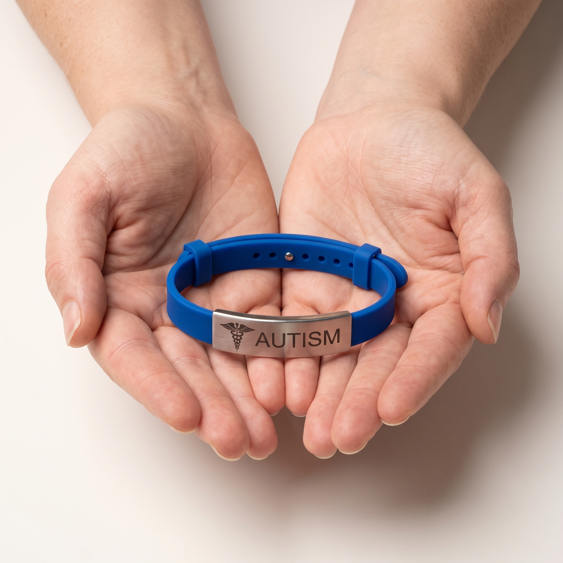 Autism ID bracelet, front view