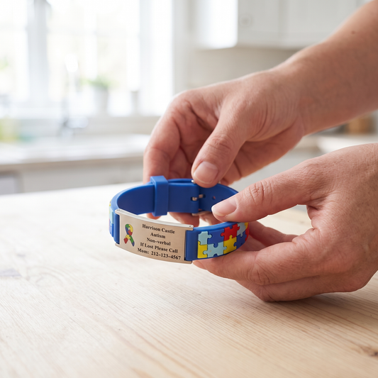 Autism ID bracelet, second angle