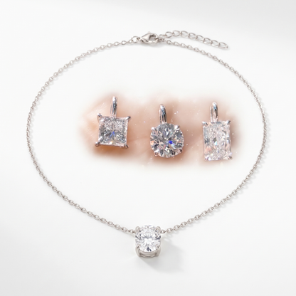 Moissanite solitaire pendant product shot