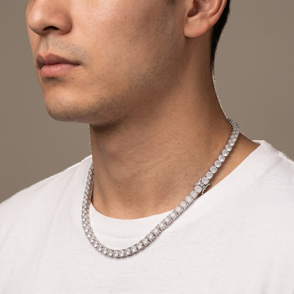 CZ tennis chain worn, second angle