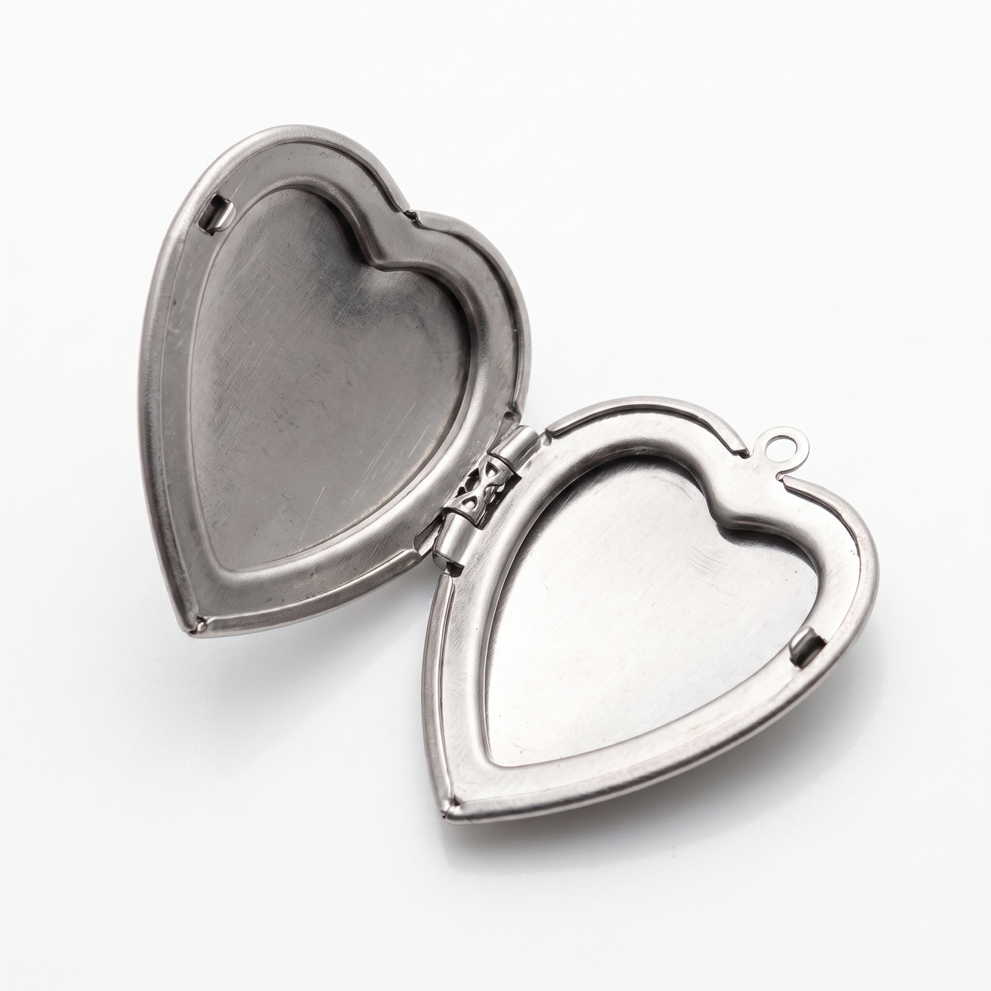 Close-up of locket open with photo frames