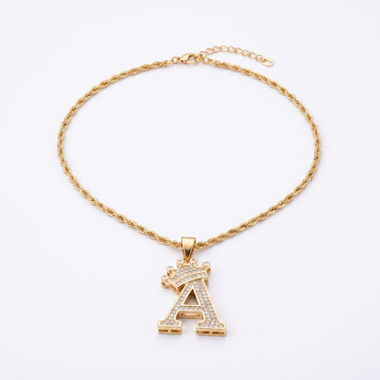 Crown alphabet pendant product shot
