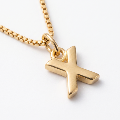 Close-up of letter pendant