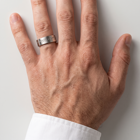 Hebrew engraved band ring, second angle