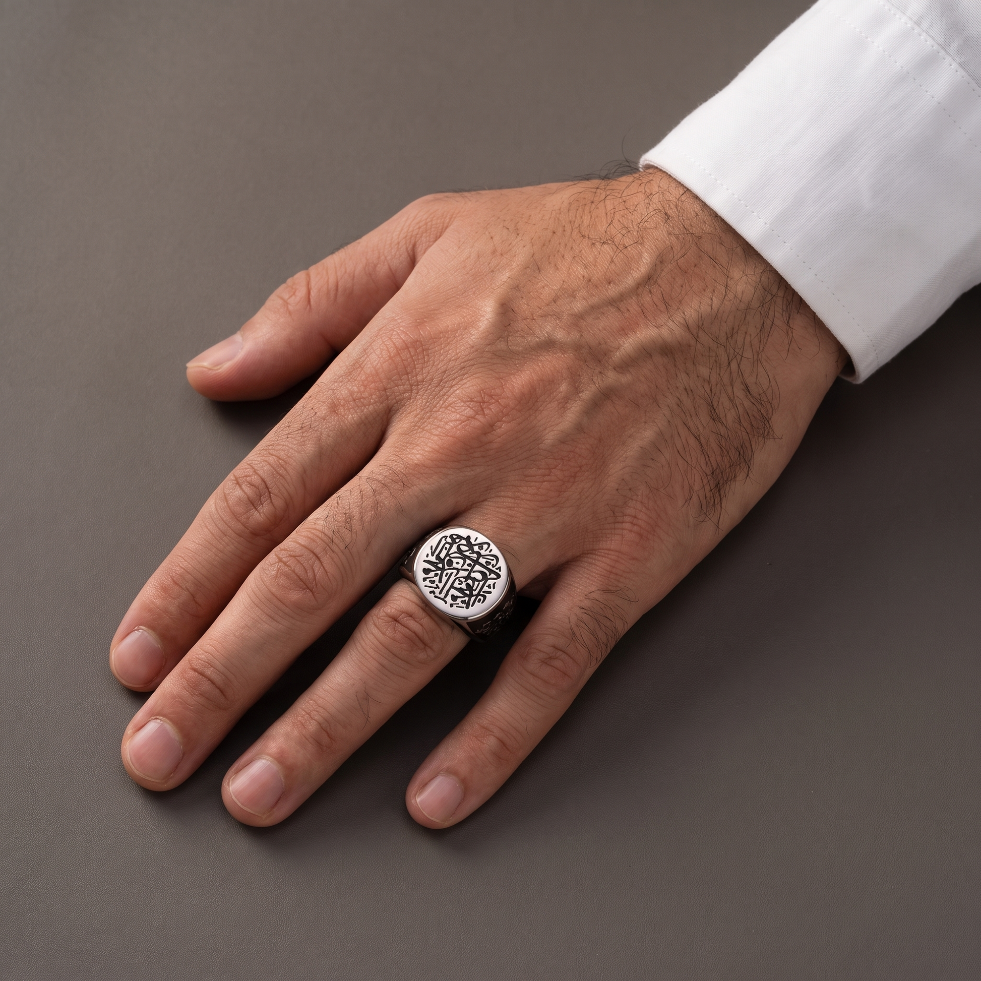 Arabic calligraphy signet ring, second angle
