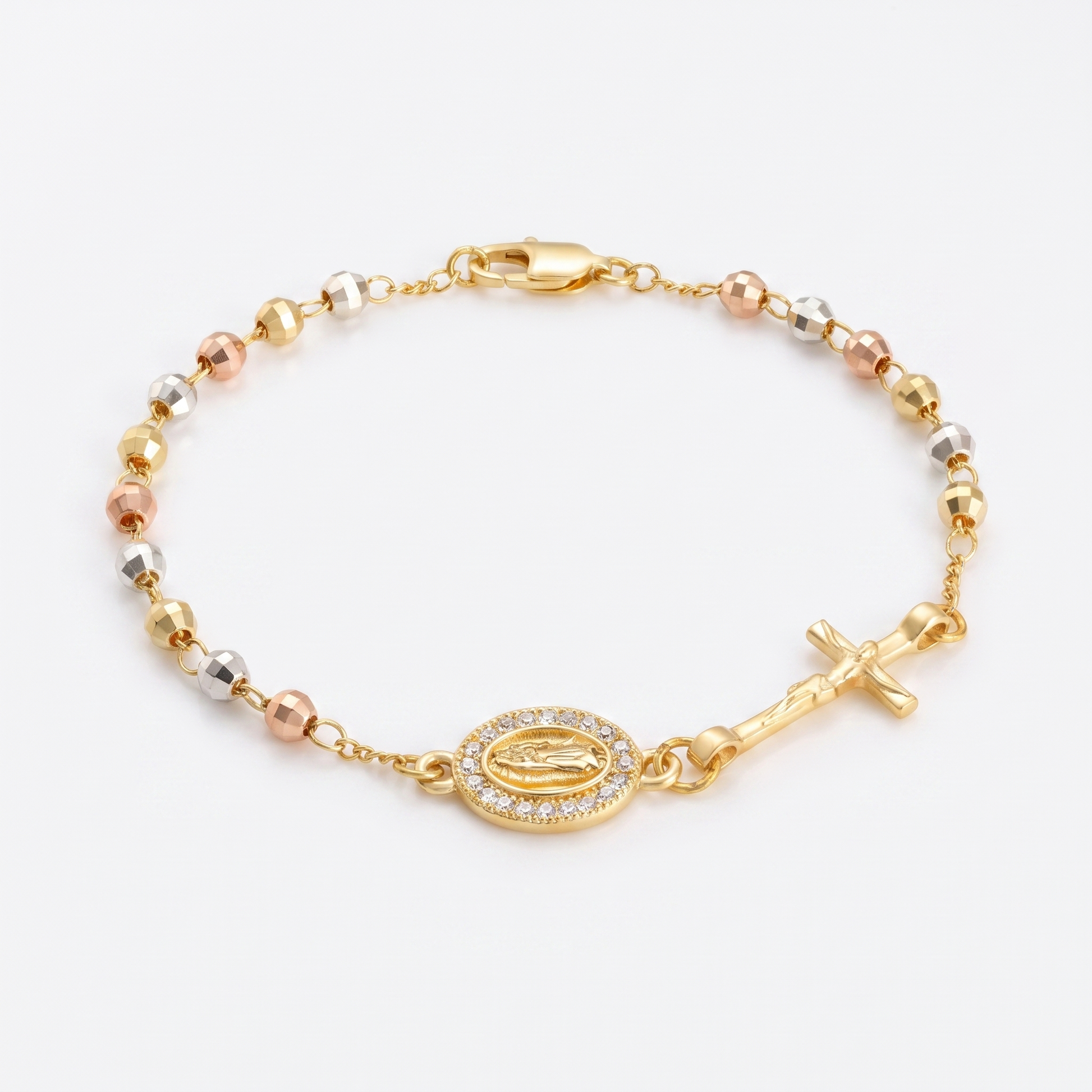 Rosary bead bracelet product shot