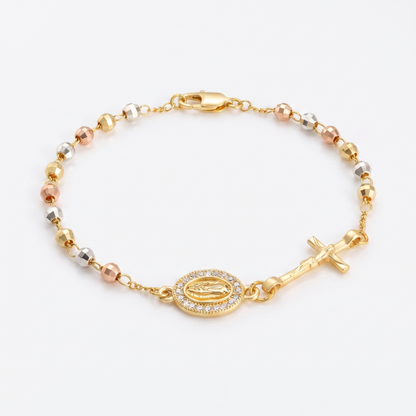 Rosary bead bracelet product shot