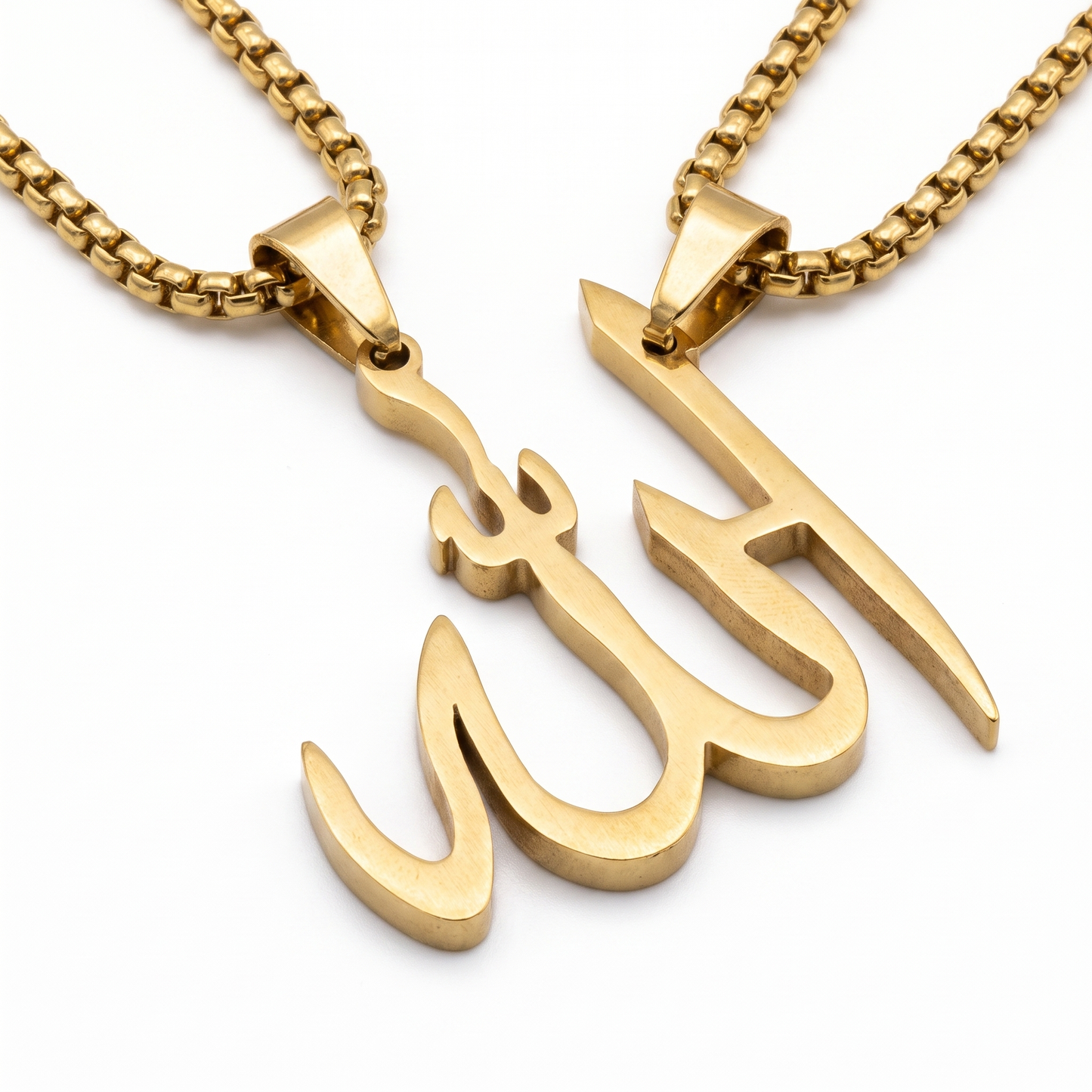 Close-up of pendant calligraphy