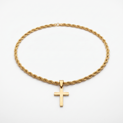 Minimalist cross necklace product shot