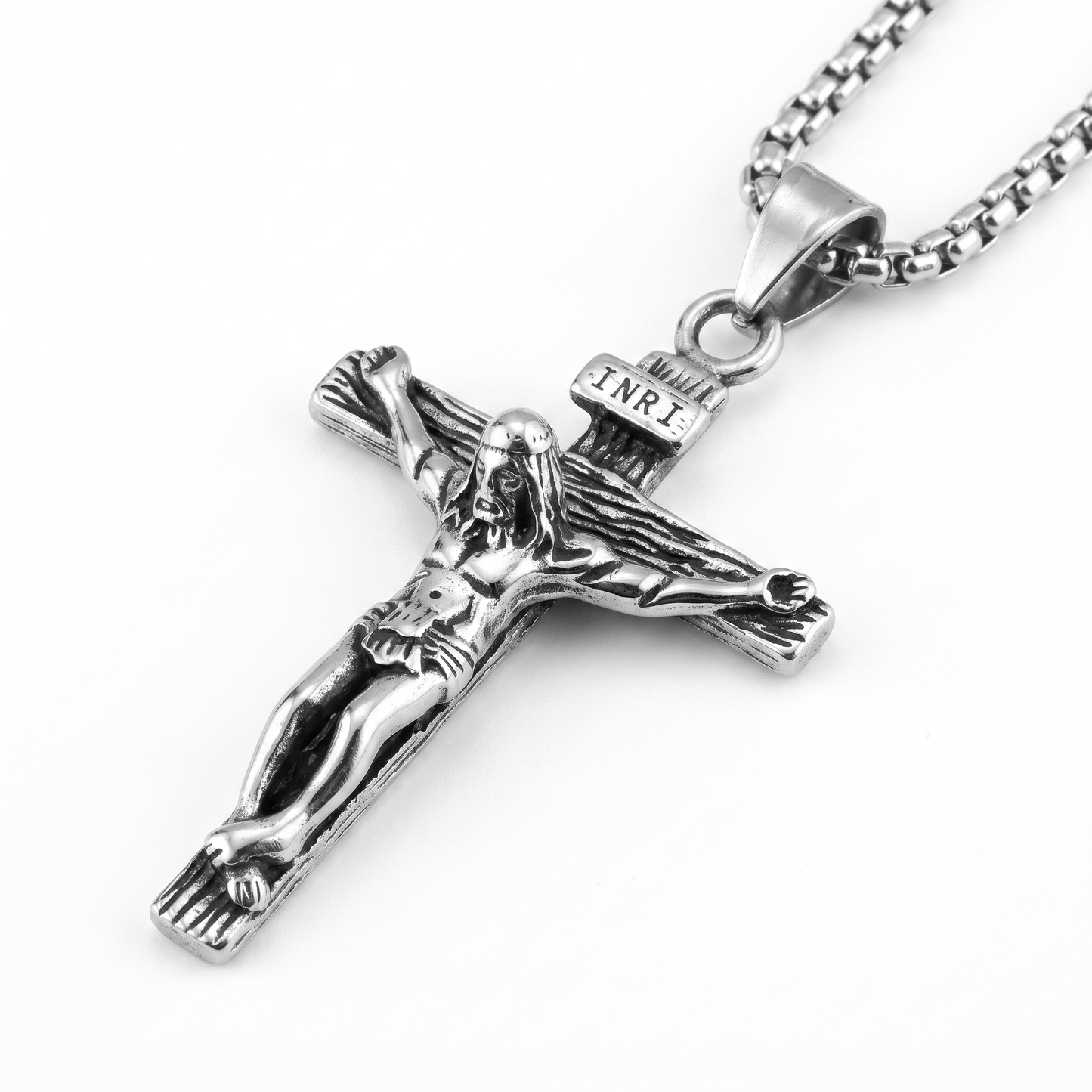 Close-up of crucifix figure detail