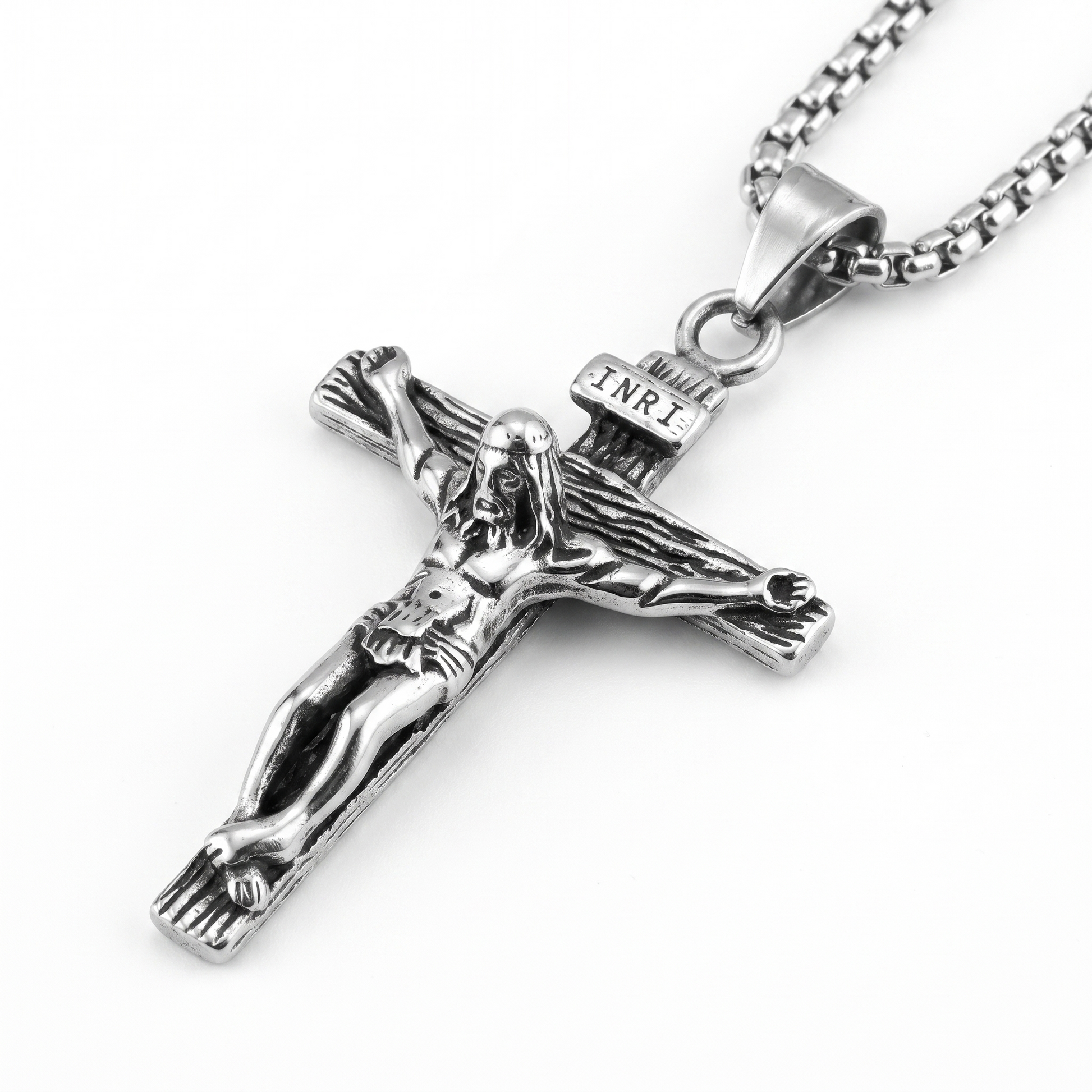 Close-up of crucifix figure detail