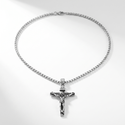 Crucifix pendant necklace product shot
