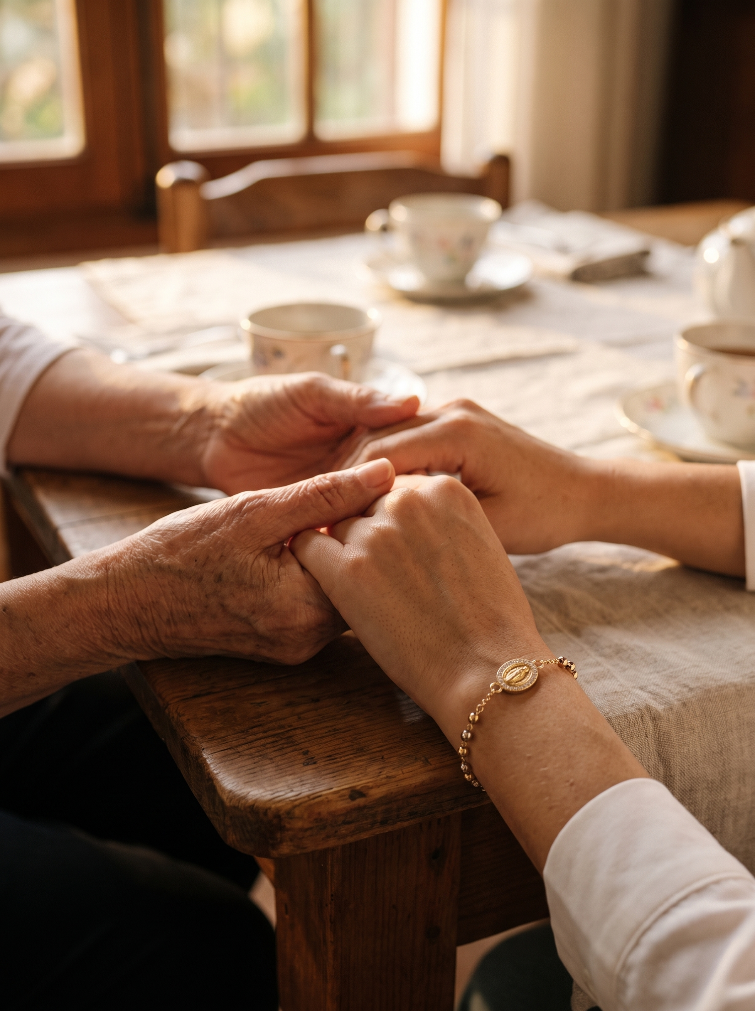 Aurelle rosary bracelet shared between generations