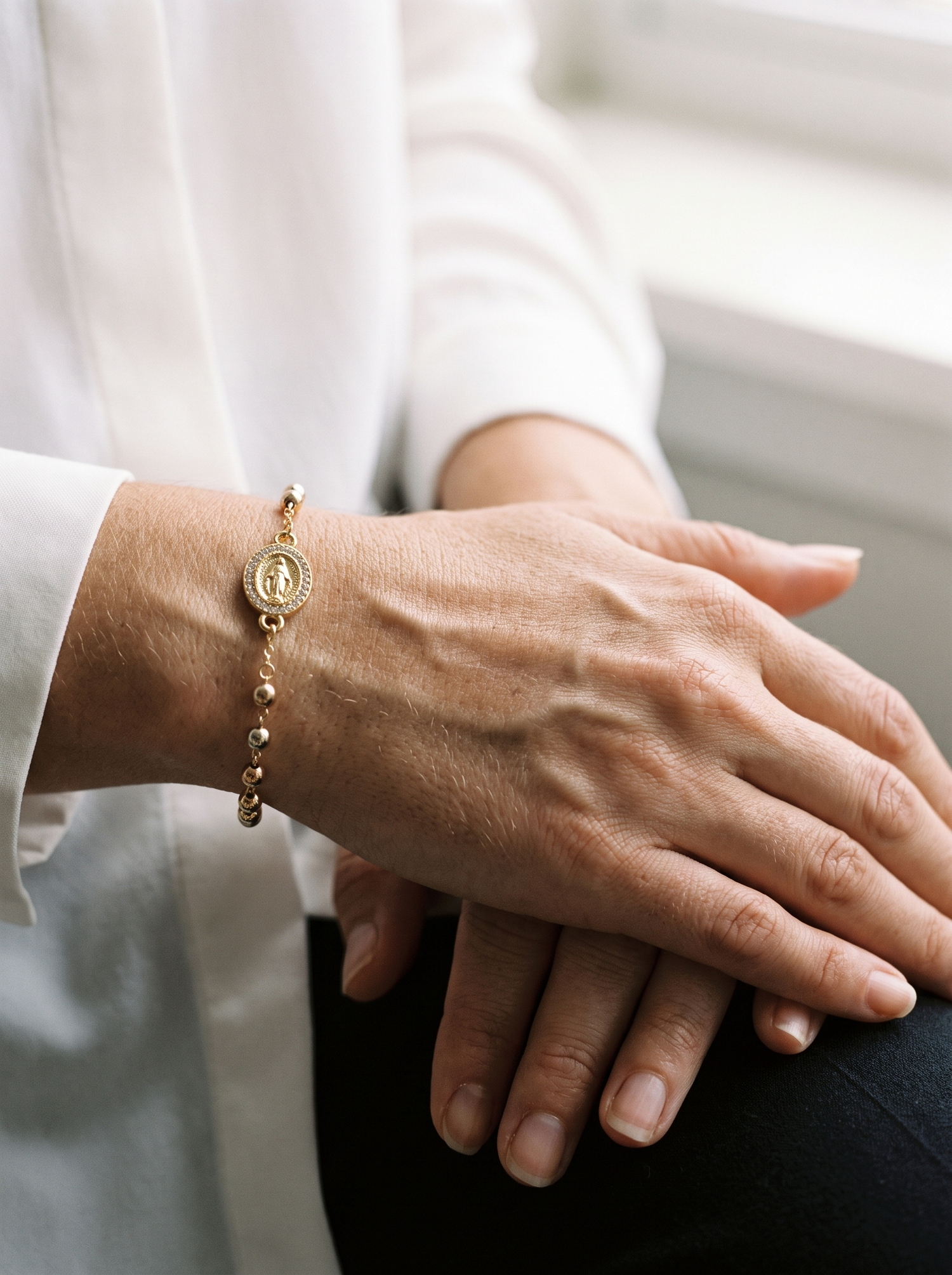 Aurelle rosary bracelet close detail