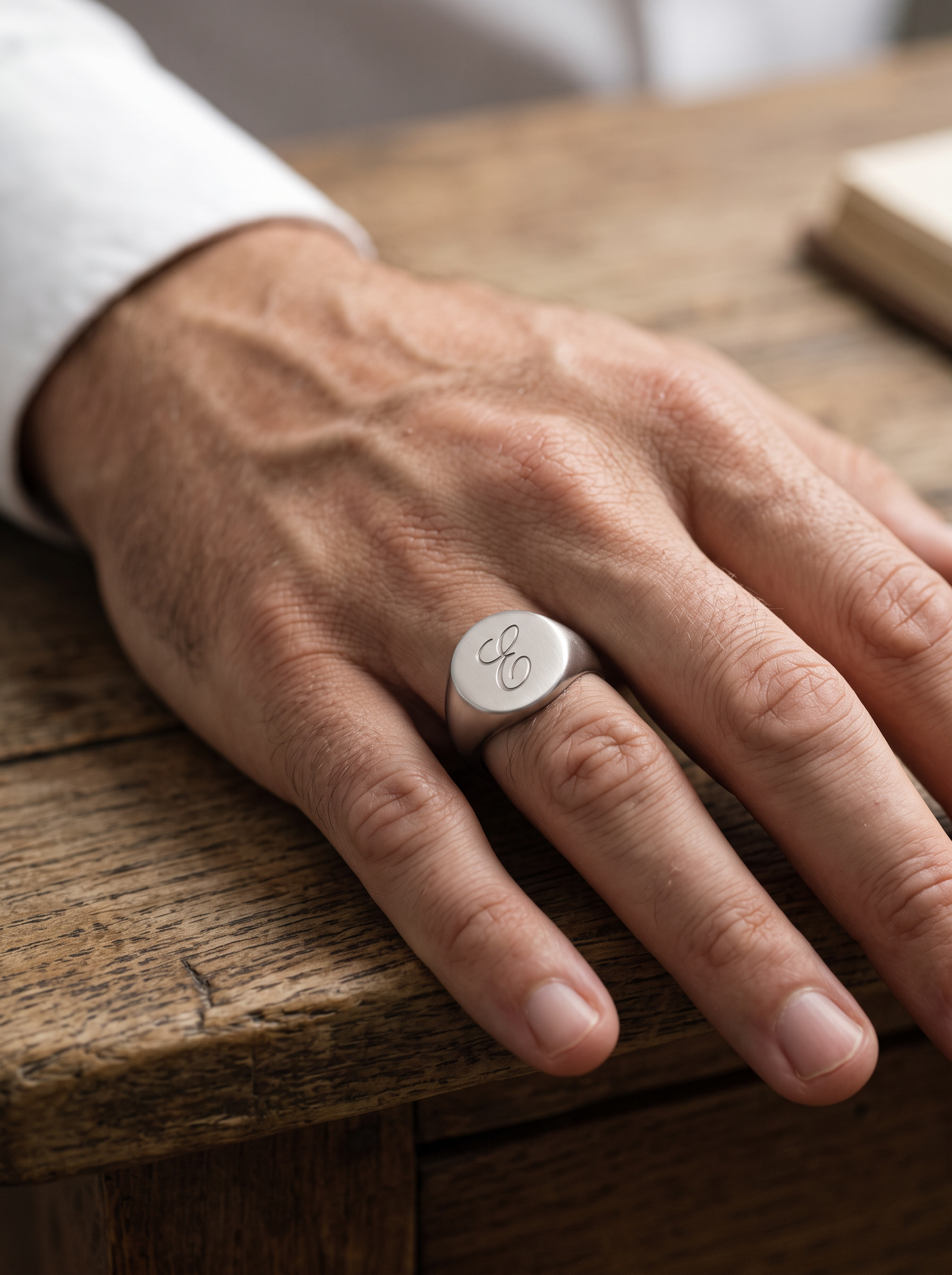 Aurelle custom signet ring close detail