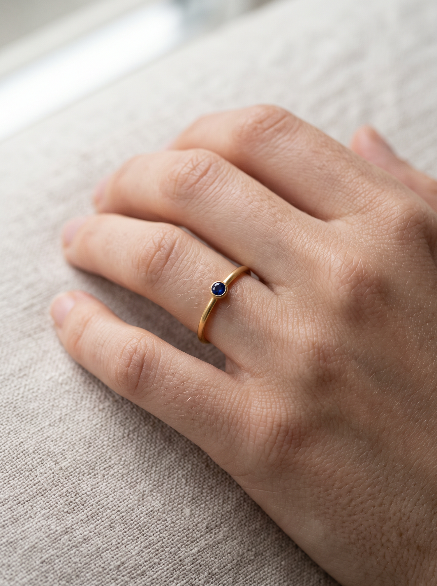 Aurelle birthstone stacking ring close detail